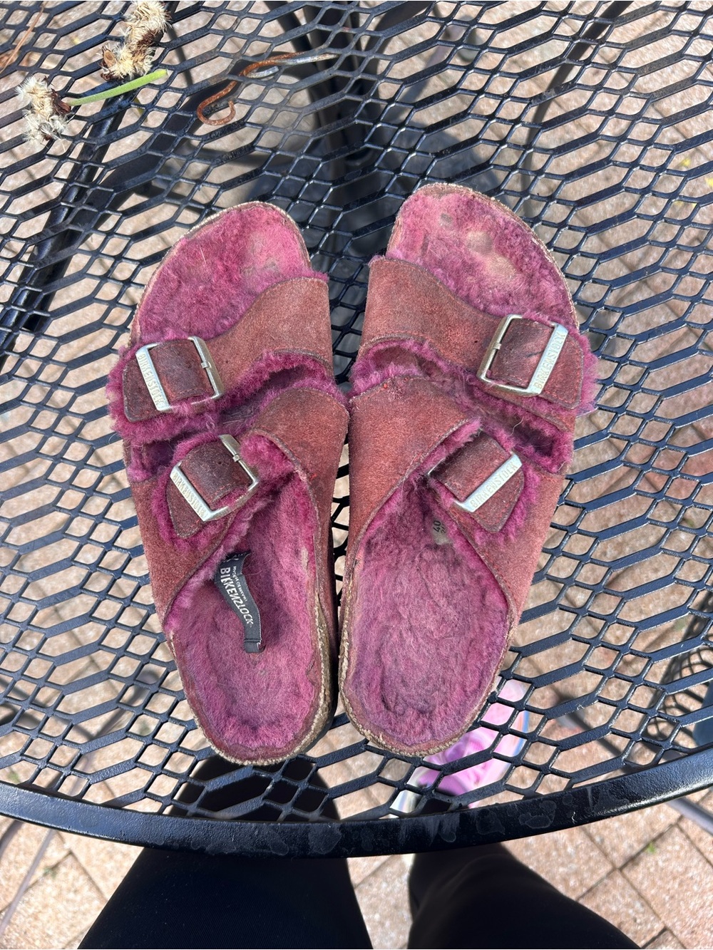 BIRKENSTOCK ARIZONA SHEARLING MAROON